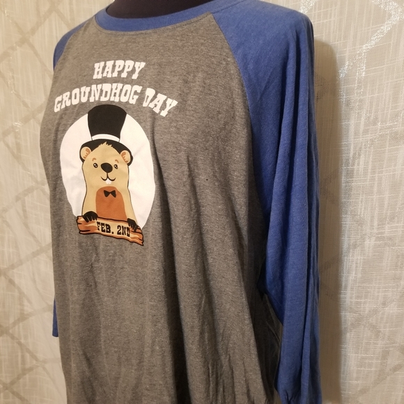 Happy Groundhog Day Top Oversized Shirt Size XXL Plus Size - Picture 2 of 5